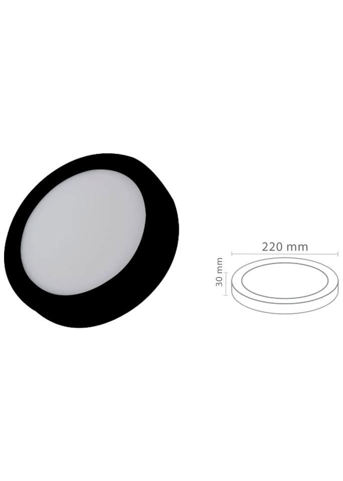 18W Sıva Üstü Yuvarlak Slim Led Panel Armatür