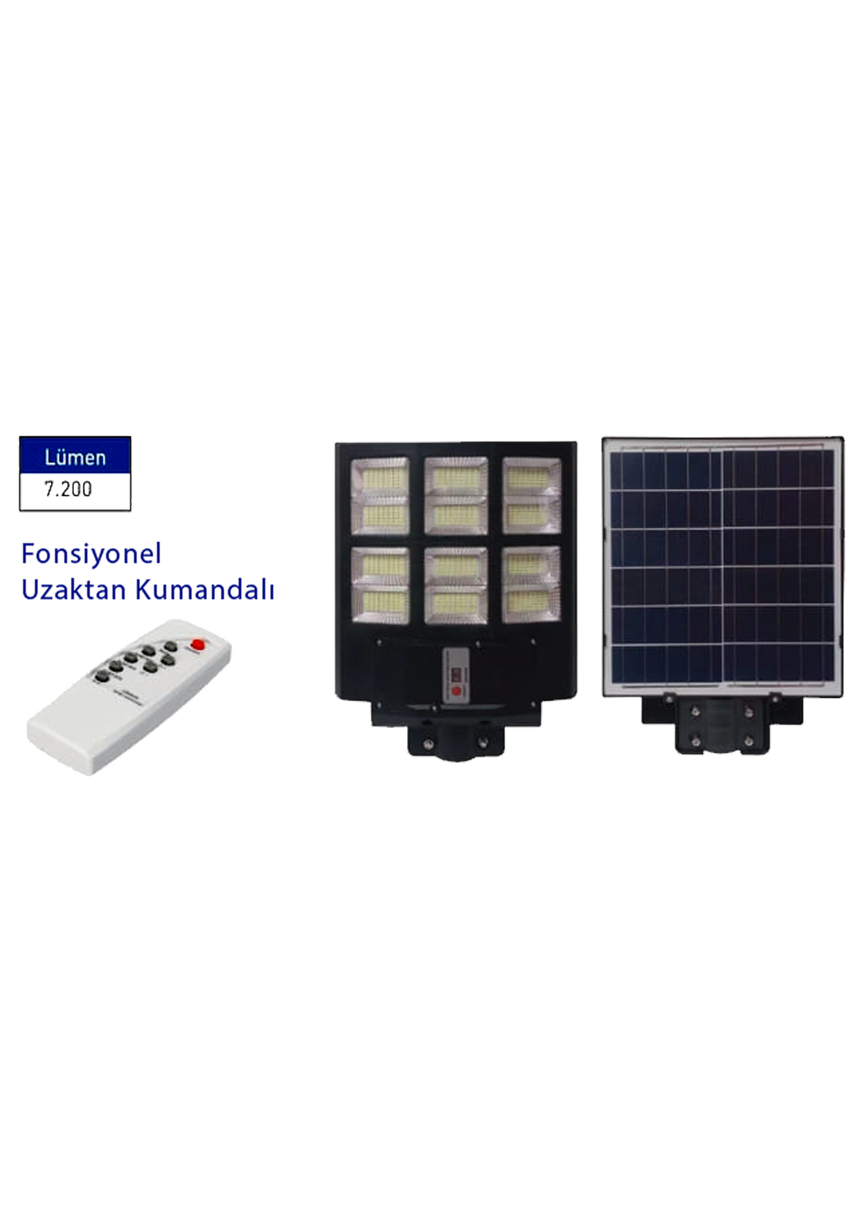 600W Solar Led Sokak Armatürü Fonksiyonel Uzaktan Kumandalı