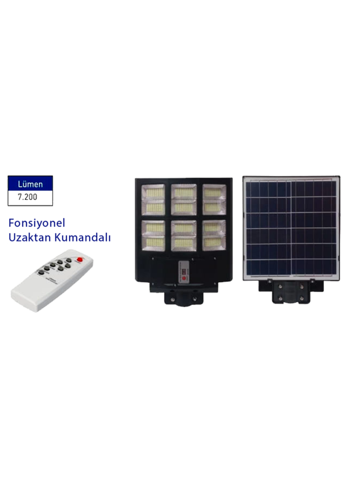 600W Solar Led Sokak Armatürü Fonksiyonel Uzaktan Kumandalı