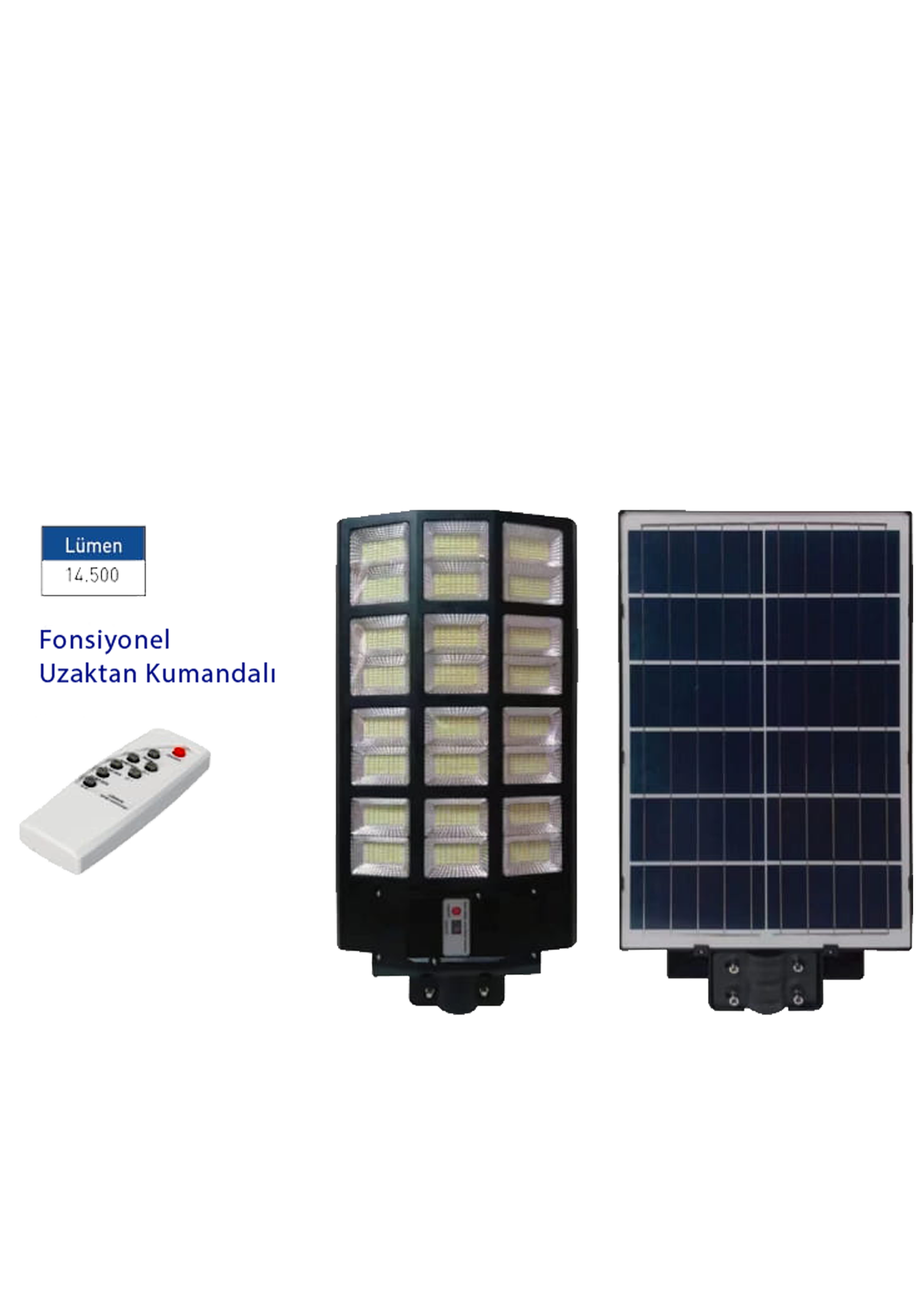 1200W Solar Led Sokak Armatürü Fonksiyonel Uzaktan Kumandalı