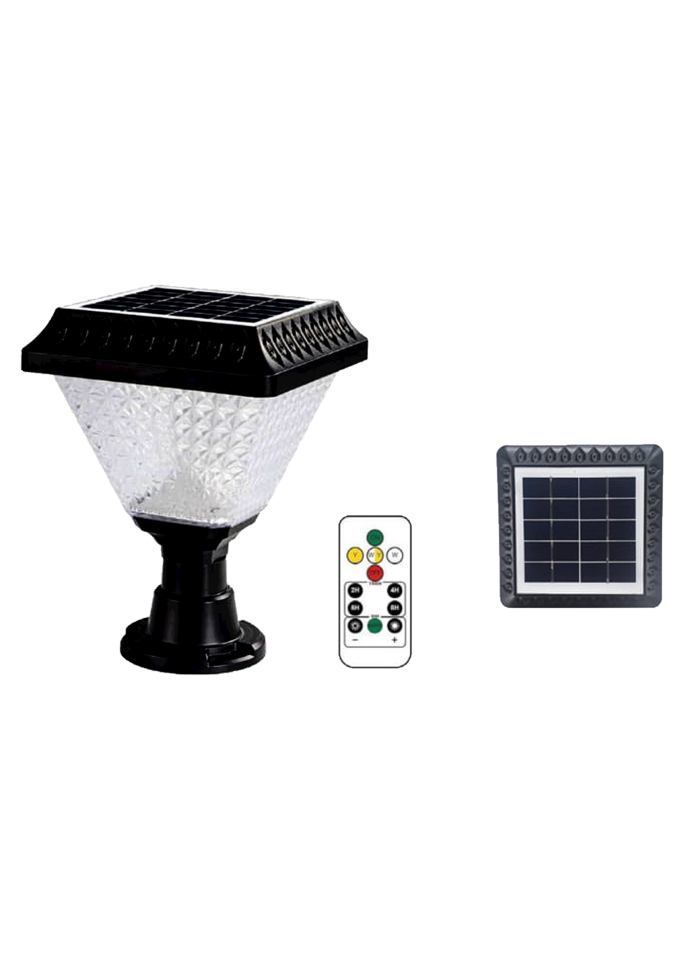 50W Solar Led Bahçe Armatürü 3 Renkli Kumandalı