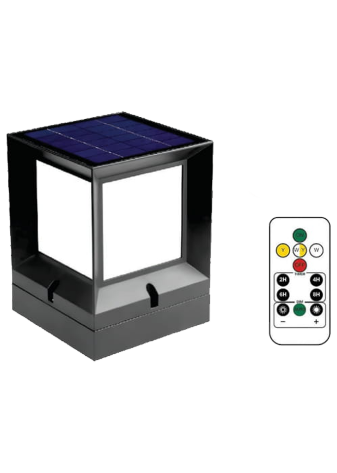 60W Solar Led Bahçe Armatürü 3 Renkli Kumandalı