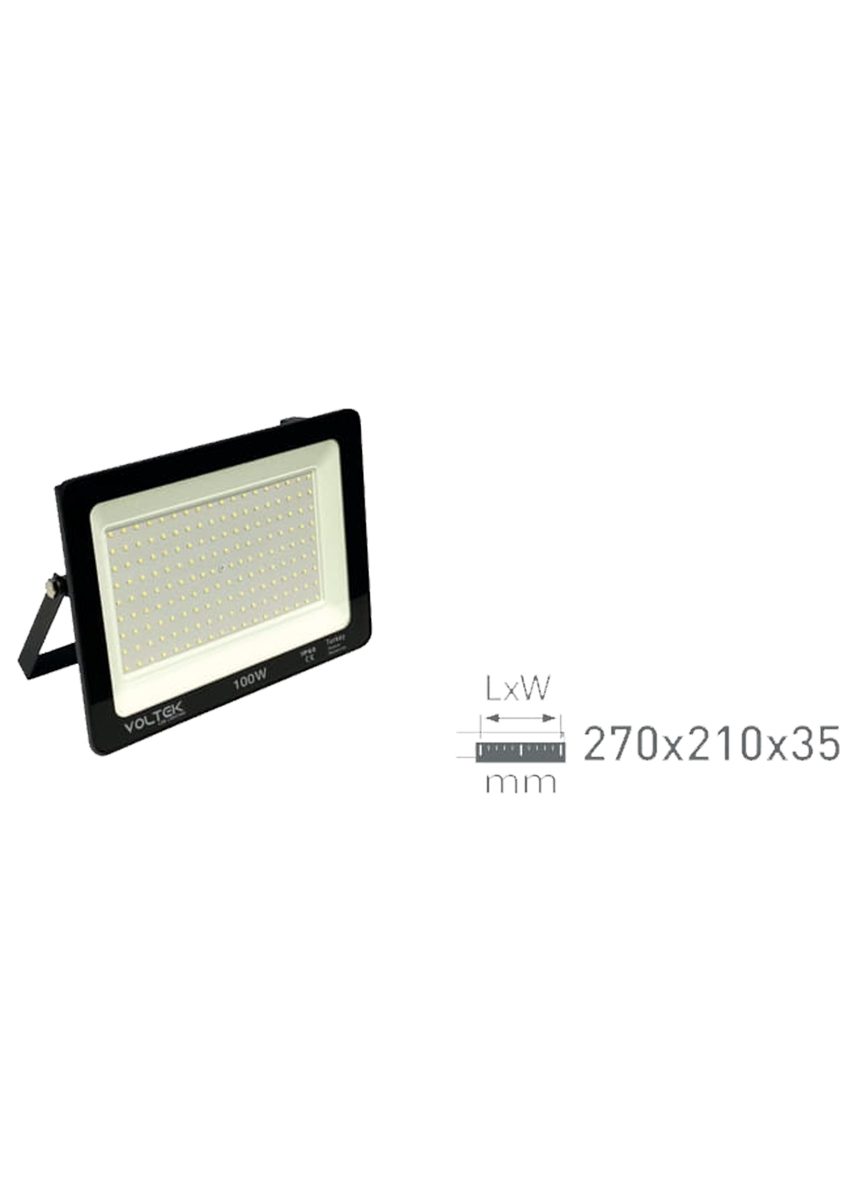 100W Slim Led Projektör Armatür 270x210x35mm