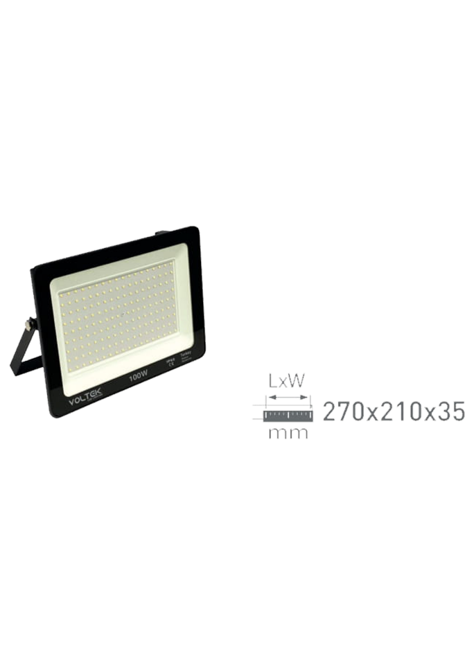 100W Slim Led Projektör Armatür 270x210x35mm