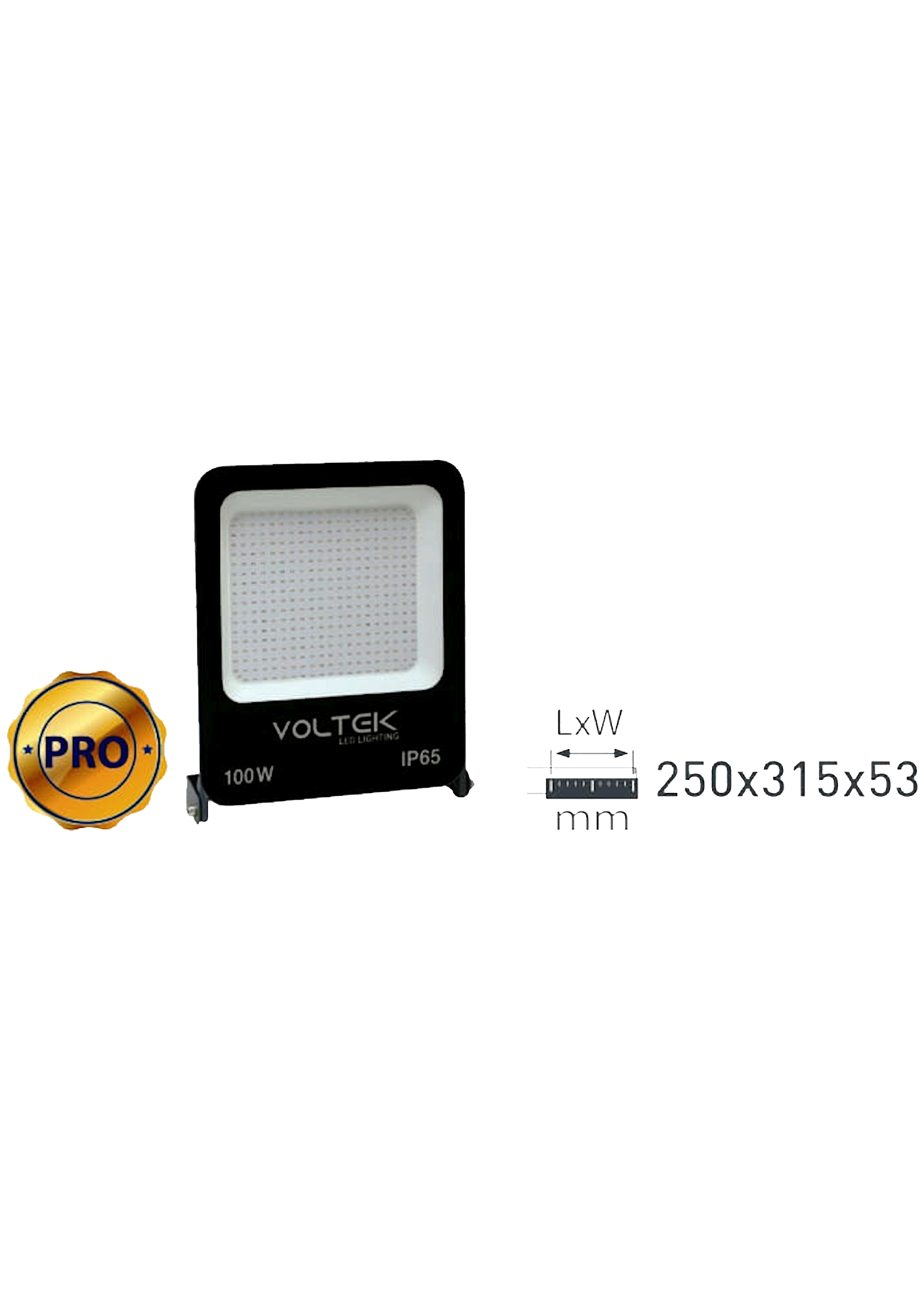 100W Led Projektör Armatür 250x315x53mm