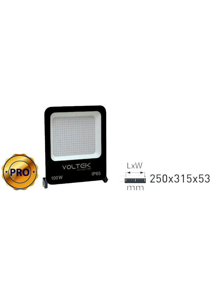 100W Led Projektör Armatür 250x315x53mm